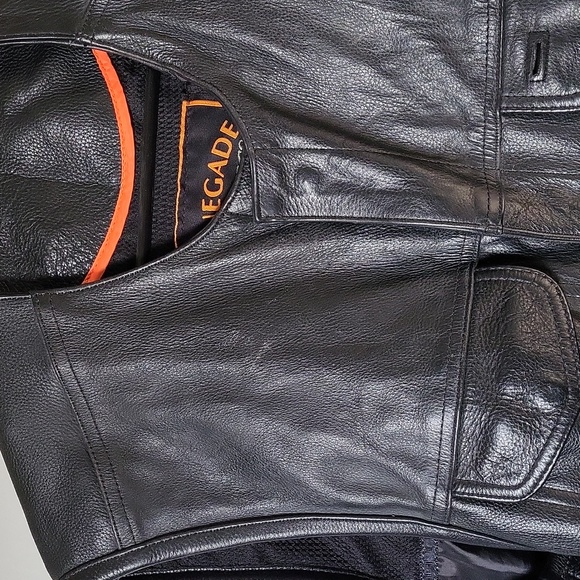 Black leather biker vest, gun pocket - Picture 4 of 5
